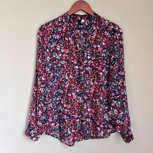 KUT From The Kloth Floral Sheer Chiffon Blouse Romantic Cottagecore Feminine